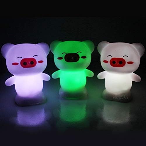 Mosıchı Sevimli Çin Zodyak Hayvan Şekilli LED Yanıp Sönen Renk Değiştirme Dekor Gece Lambası Domuz
