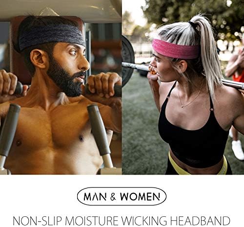 SKDK Spor Bantlar, Kaymaz Egzersiz Ter Bandı, Erkekler & Kadınlar için Hairband Koşu, Yoga, Bisiklet, Basketbol