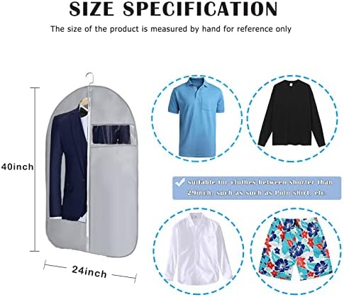 HULODİS Asılı Giysi Çantaları Şeffaf Takım Çantası (8'li Set)Elbiseler için Elbise Çantaları Uzun Toz Kapağı Dolap Giysi Saklama