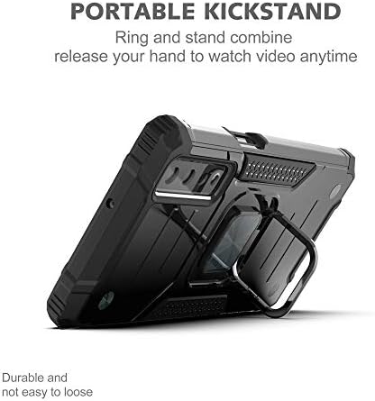 YmhxcY LG Stylo 7 5G Kılıf için Uyumlu,Temperli Cam Ekran Koruyucu ile [2 Paket], zırh Sınıf ile Dönen Tutucu Kickstand Kaymaz
