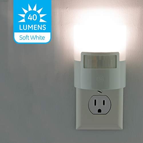 GE Enbrighten LED Hareket Sensörü Gece Lambası, Eklenti, 40 Lümen, Sıcak Beyaz, UL Sertifikalı, Enerji Tasarruflu, Yatak Odası,