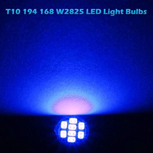 Partsam T10 LED Ampuller 194 168 175 2825 ışıklar Araç İç Dome Harita Kapı Nezaket Light - 6Pcs Mavi