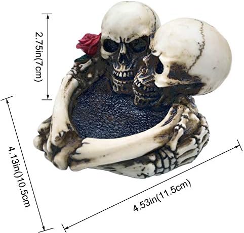 Sevgililer Günü Kafatası Dekor Hediye-İskelet Kafatası Gül Sevgilisi Asla Ölmez Reçine kül tablası Konteyner İnsan Kafası Kafatası