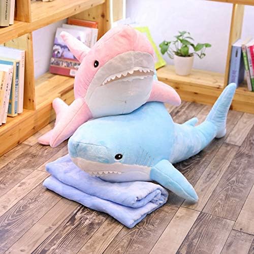 SSMDYLYM Yastık 1 m ve Battaniye 11.7 m Büyük Peluş Köpekbalığı Köpekbalığı peluş oyuncaklar Battaniye Dolması Bebekler Yumuşak