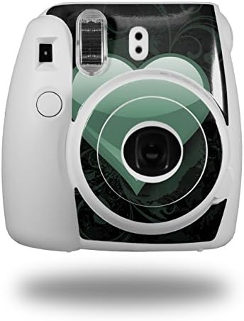 WraptorSkinz Cilt Çıkartması Wrap Fujifilm Mini 8 Kamera ile Uyumlu Cam Kalp Grunge Seafoam Yeşil (Kamera Dahil DEĞİLDİR)