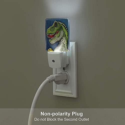 Dinozor Gece Lambası Seti, Plug-in Led Gece Lambaları Otomatik Alacakaranlıktan Şafağa Sensör yatak odası için lamba Banyo Mutfak