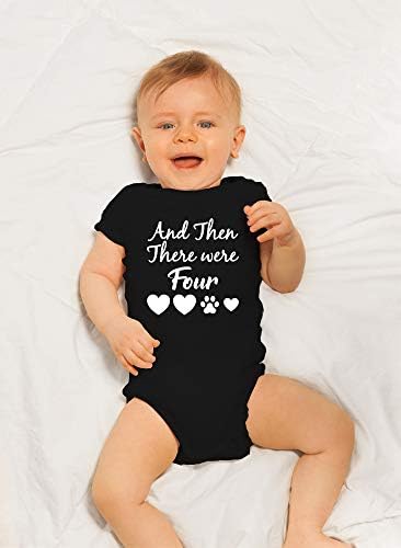 Ve Sonra Dört Vardı-Komik Bebek Duyuru Ortaya-Sevimli Bebek Tek Parça Bebek Bodysuit