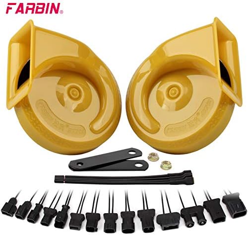 FARBIN 12 v Boynuz Loud için Honda serisi,araba Boynuzları Çift Tonlu Elektrikli Salyangoz Boynuzları ile 2 Adet Bağlayıcı Tasması