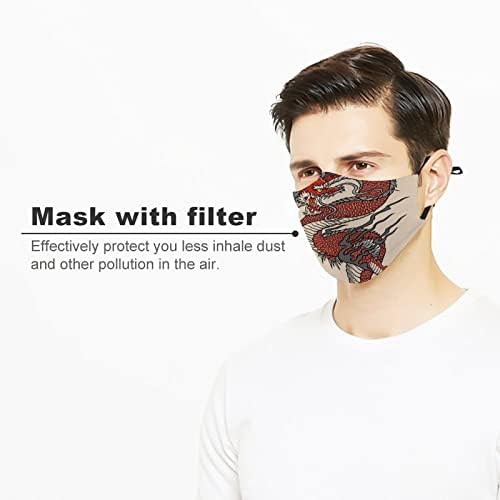 Yüz Maskeleri Çin Ejderha Kullanımlık Toz Geçirmez Yüz Maskesi Yetişkinler Erkekler Kadınlar için 1 ADET