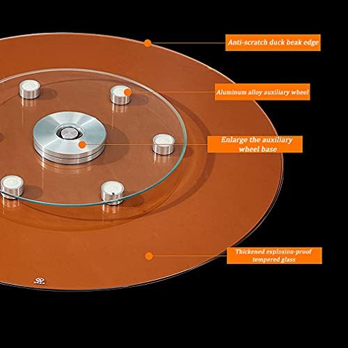 Yemek Masası Temperli Cam Lazy Susan Patlamaya dayanıklı Cam Yardımcı Tekerlekler ile 360° Dönen Tepsi Yuvarlak Servis Tabağı