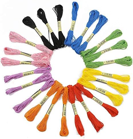 BOKA Store-50pcs / lot Mix Renkler Pamuk Dikiş Skeins Çapraz Dikiş Nakış Ipliği Ipi Kiti DIY Dikiş Araçları Aksesuarları
