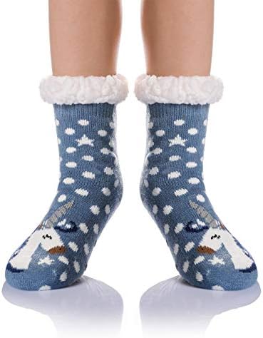 Çocuk Erkek Kız Yumuşak Kalın Sıcak Terlik Çorap Kış Polar Astarlı Bulanık Noel Stocking İçin Çocuk Yürümeye Başlayan Ev Çorap