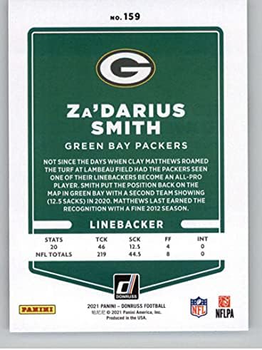 2021 Donruss 159 Za'darius Smith Green Bay Packers Panini America'dan Resmi NFL Futbol Ticaret Kartı Ham (NM veya Daha İyi)