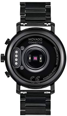 Movado Connect 2.0 Unisex Google™ Paslanmaz Çelik ve İyonik Kaplamalı Siyah Çelik Akıllı Saat ile Wear OS Destekli, Siyah renk