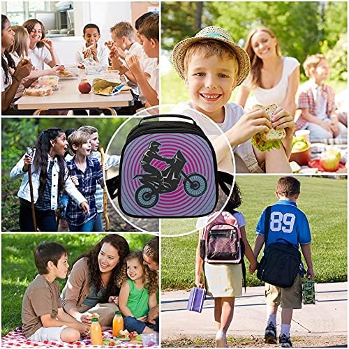 Yalıtımlı öğle yemeği çantası siyah motosiklet öğle yemeği kutusu taşınabilir okul seyahat piknik kamp için
