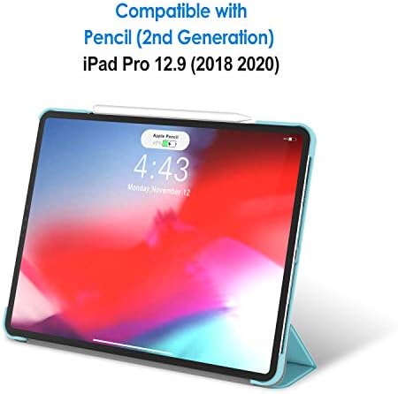 JETech iPad kılıfı Pro 12.9-İnç (2020/2018 Model, 4./3. Nesil), Kalemle uyumlu, Kapak Otomatik Uyandırma / Uyku, Mavi