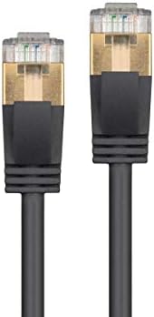 Monoprice SlimRun Cat6A Ethernet Yama Kablosu-Ağ İnternet Kablosu-RJ45, Telli, STP, Saf Çıplak Bakır Tel, 36AWG, 7ft, Siyah