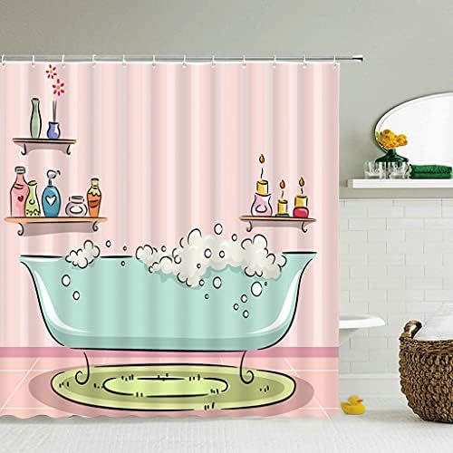 Duş Perdesi Baskı Banyo Duş Perdesi Su Geçirmez Polyester Kumaş Banyo perde dekorasyonu