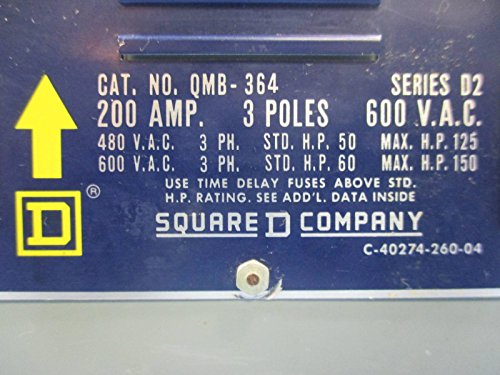 Kare D QMB-364 200 Amp 600 VAC QMB Eriyebilir Şube Anahtarı D2 Serisi QMB364