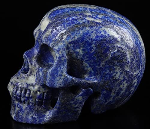 Skullis 5.0 Lapis Lazuli Kristal Kafatası, El Oyma Taş Güzel Sanatlar Heykel, Reiki şifa taşı Heykeli. 1616