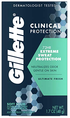 Gillette Klinik Terlemeyi Önleyici Deodorant, Ultimate Fresh Gelişmiş Katı 1.70 oz (12'li Paket)