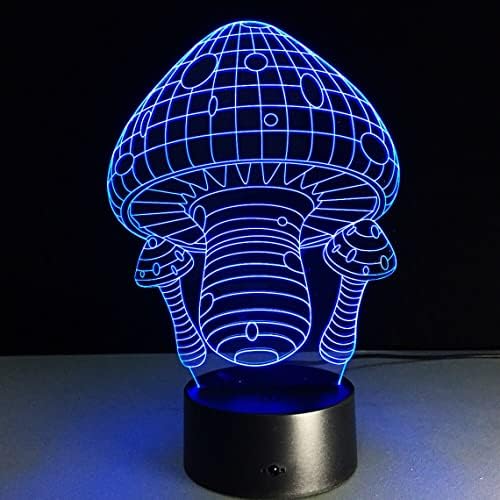 Mantar 3D Illusion gece lambası akrilik ışık 3D sanat mantar LED ışık renk Değiştirme Yatak Odası gece lambası Hediyeler
