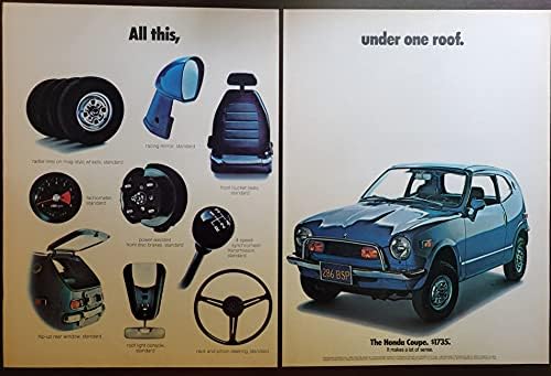 2 Orijinal Dergi Basılı Reklam Seti: 1972-1973 Honda Civic 360 Z Serisi Coupe, Tüm Bunlar Tek Bir Çatı Altında,Yaşam Maliyeti