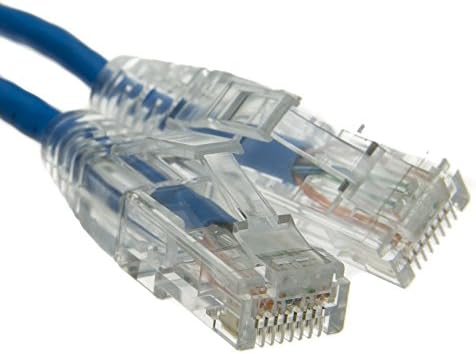 Cat6a Mavi İnce Ethernet Patch Kablo, Saf Bakır, Snagless Kalıplı Çizme, 2 Ayak