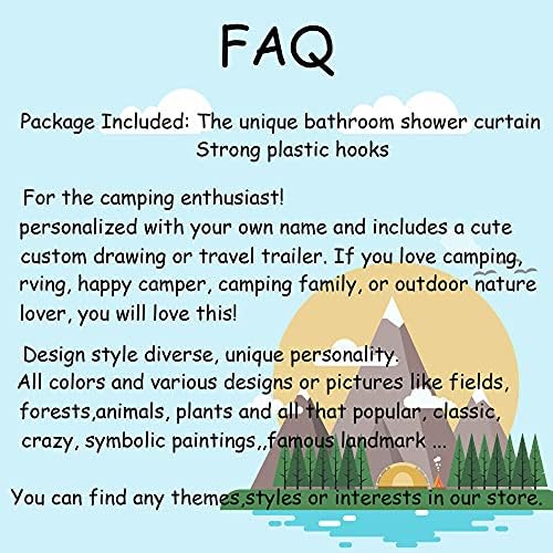 Aile Adı Değişikliği ile özel Kamp Duş Perdesi, RV Camper Trailer için Glamping Duş Perdesi Hediye, RV Banyo Aksesuarları Dekor