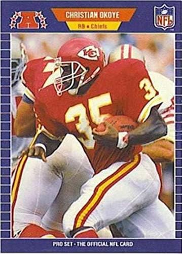 1989 Pro Set Futbol 176 Christian Okoye Kansas City Chiefs nfl'nin Resmi Kartı