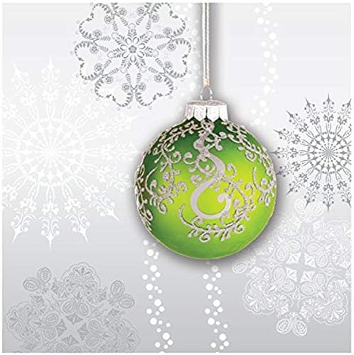 Yaratıcı Dönüştürme 18 Sayısı İçecek Peçeteler, Jingle Bells, Gümüş / Yeşil