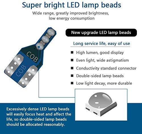 Teguangmeı 194 LED ampuller T10 168 2825 W5W mavi LED araç iç ışıklar 6SMD COB yonga setleri CANBUS hata ücretsiz değiştirme