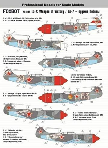 Çıkartması için Sovyet Avcı Lavochkin LA-7Silah Zafer 1/48 Ölçekli Foxbot 48-007-Model Kiti