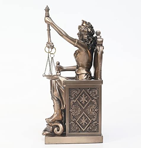 Magicsculp-Lady Adalet Heykeli - Yunan Roma Adalet Tanrıçası-Taç ve Taht Tanrıçası -11 inç Tahsil Heykelcik Heykelleri
