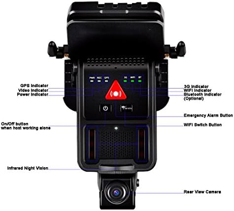 TrackSec 3G Araç Çift 1080 P Lens Dash Kamera Kaydedici, 2 Kanal araba dvr'ı, Dahili Mikrofon ve Hoparlör, destek WiFi AP Paylaşımı,