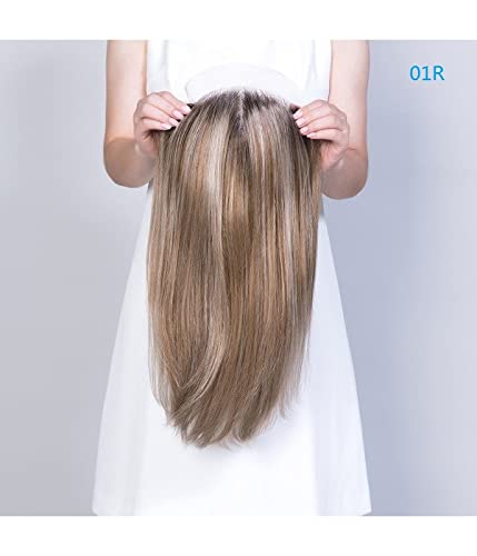 UniWigs Carly Mono Kısım Sentetik Saç Topper Parçaları, Sol Kısım Stili 12 inç Uzunluk 6x7 Kadın Saç Dökülmesi veya İnce saçlar