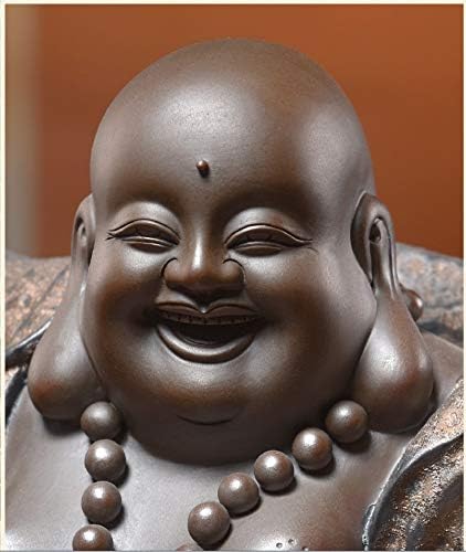 Foshuo Gülüyor Buda Heykeli için Iyi Şanslar Servet ve Mutluluk, çin Bronzeceramic Büyük Göbek Ayakta Mutluluk Maitreya Heykelcik