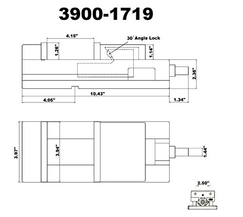 NC/CNC Makineleri için HHIP 3900-1719 Süper Kilitli Mengene, 4 Çene Genişliği (1 Paket)