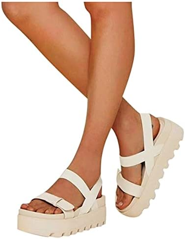 Kadınlar için sandalet, wlczyn Bayan Sandalet Kalın Alt Platformu Terlik Burnu açık Flip Flop Metal Zincir Roma Ayakkabı