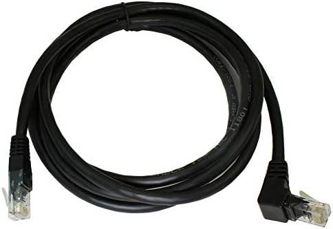 MyCableMart 7ft Cat6 Açılı Ethernet RJ45 Yama Kablosu, Önyüklenmemiş, Siyah