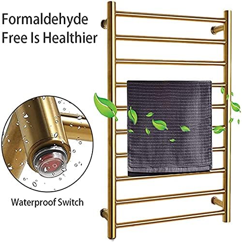 Elektrikli havlu ısıtıcı, termostatik elektrikli ısıtmalı havlu askısı radyatör düz merdiven Banyo, 304 paslanmaz çelik banyo