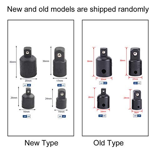 Soket Adaptörü, 4 ADET Soket Tornavida Dönüştürücü Seti, 1/2, 3/8, 1/4Soket Anahtarı Adaptörü için Dönüşüm Aracı Genişletmek