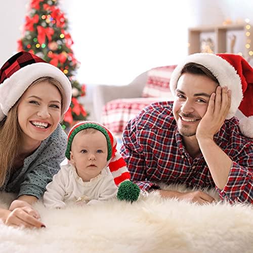 MCEAST 4 Paket Noel Noel Baba şapkaları Unisex noel şapkaları Parti Favor Tatil Kaynağı için
