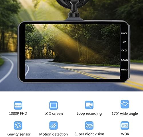 Bticx 1080 P Çift Lens HD Dashcam, 4 İnç LCD Dokunmatik Ekran araba dvr'ı Kamera, Anti-Çarpışma, 24-Saat İzleme, geniş Açı Gece