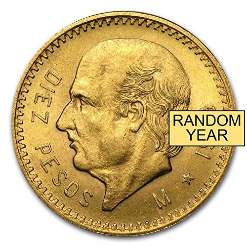 1905 MX - 1959 (Rastgele Yıl) Meksika Altın 10 Peso Para .2411 Troy oz Brilliant CoinFolio tarafından Orijinallik Sertifikası