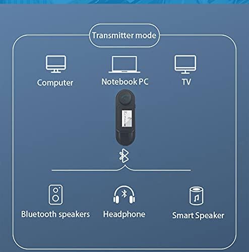 VR robot Bluetooth 5.0 Verici ve Alıcı, LCD Ekranlı 2'si 1 arada Kablosuz Bluetooth Adaptörü,TV,Araba, Ev Stereo Sistemi için