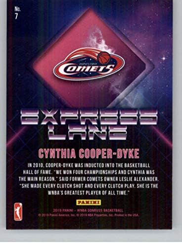 2019 Donruss WNBA Express Lane Basketbol 7 Cynthia Cooper-Dyke Houston Comets Resmi WNBA Ticaret Kartı Panini Amerika'dan