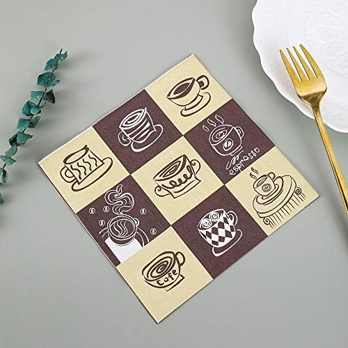 40 adet kağıt mendil tek kullanımlık akşam yemeği kağıt parti peçete tasarım klasik polka dot doğum günü pastası kahve baskı