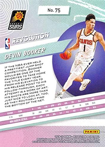 2018-19 Panini Devrimi Basketbol 75 Devin Booker Phoenix Suns Resmi NBA Ticaret Kartı Panini Tarafından