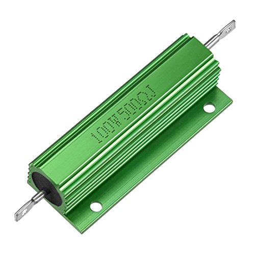 uxcell Alüminyum Kasa Direnç 100 W 500 Ohm Wirewound Yeşil LED Yedek Dönüştürücü 100 W 500RJ